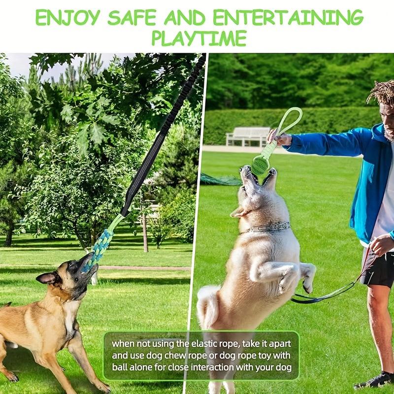 Interactive Dog Teething Toy: Tug-of-War Rope with Bite Ball and Night Light, for Indoor or Outdoor Play