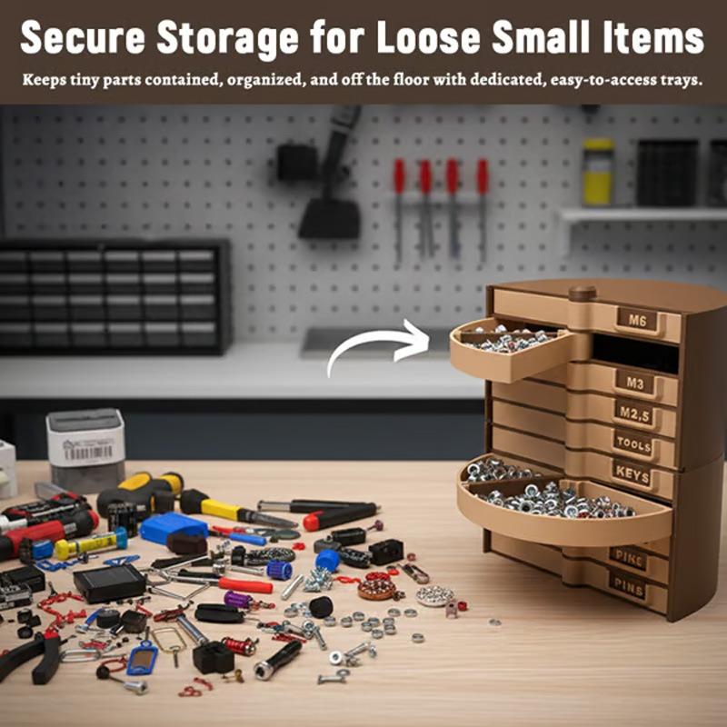 Modular Parts Storage Box, Adjustable Organizer for Hardware Screws, Stackable Tool Case for Workshop Garage Home DIY Craft