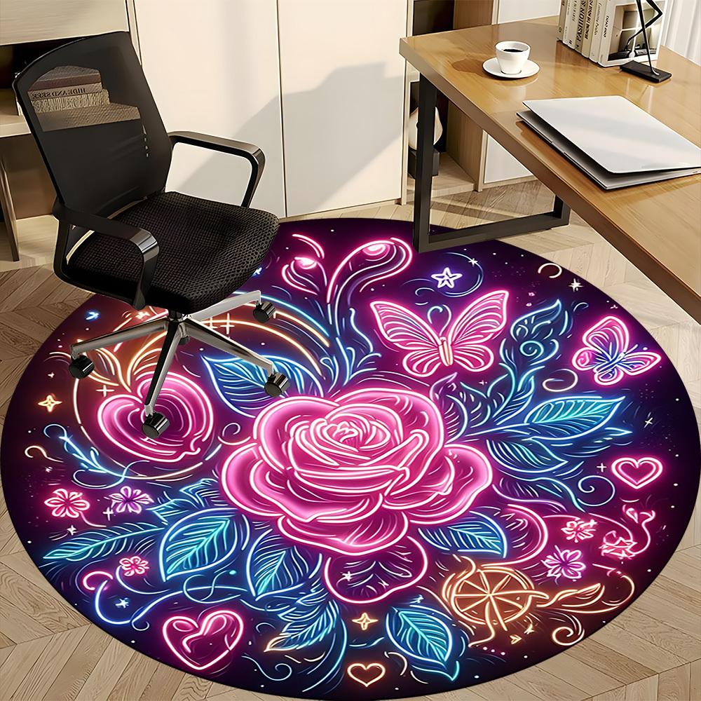 1 Stück Neon-Rosen-Stuhlteppich für das Büro, rutschfest, weich und langlebig, perfekt für das Büro yy260127147
