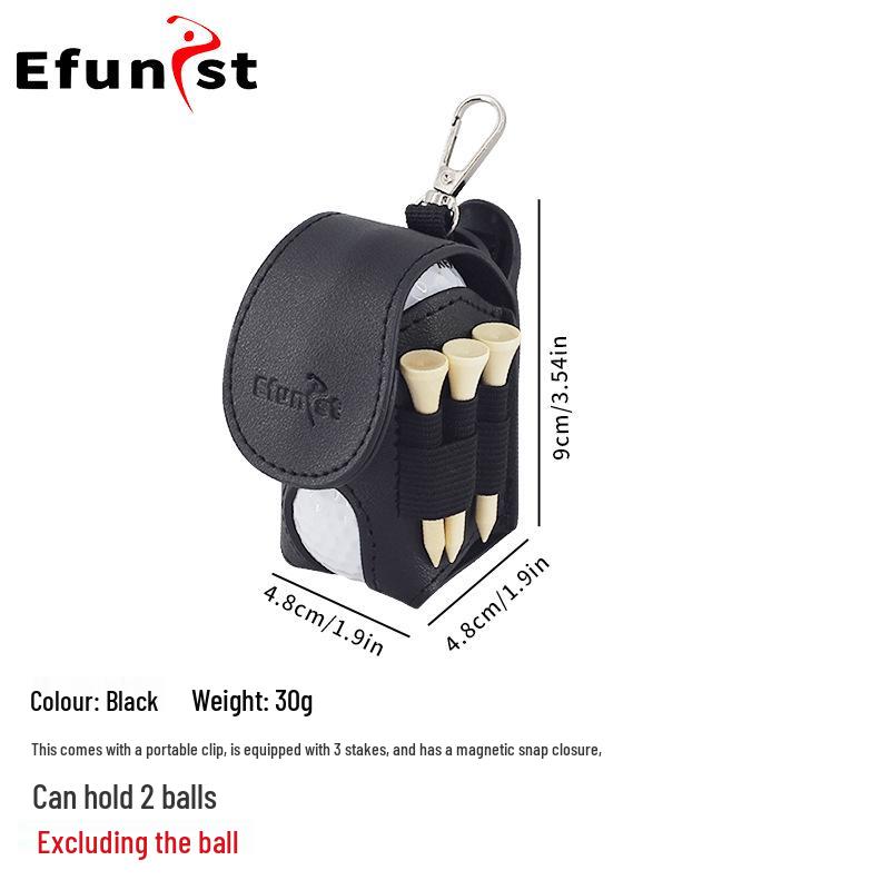 Mini Waist Golf Ball Pouch - PU Leather & Polyester, Portable Storage, Multiple Styles