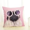 Niedlicher Mops-Hund-Druck-Kissenbezug, kreativer Mops-Baumwoll-Leinen-Kissenbezug, dekorativer Kissenbezug, Wohnaccessoires-Kissenbezug