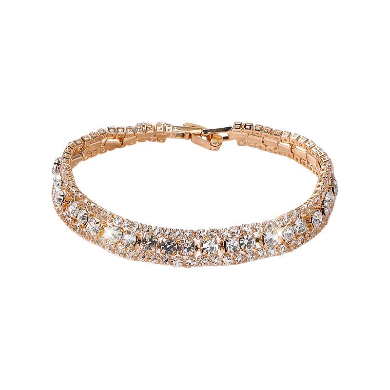 Multi-colored rhinestone bracelet Super flash diamond-set bracelet Full diamond imitation crystal jewelry