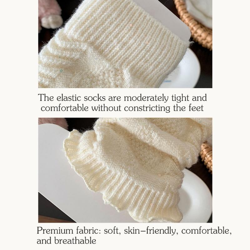 Kids Glittering Ankle Socks Reusable Heat Leggings Breathable Textured Fabric Play date Outfit Essential Easy Care