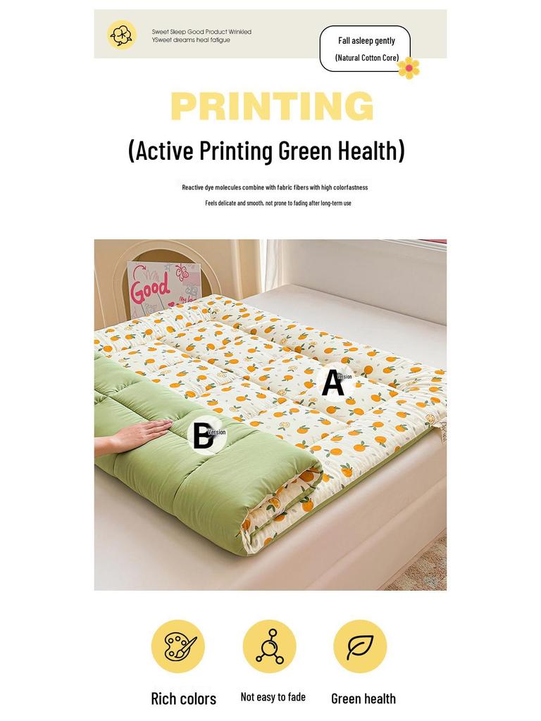 2025 A-Class Cloud Cotton Print Soft Mattress Pad & Quilt