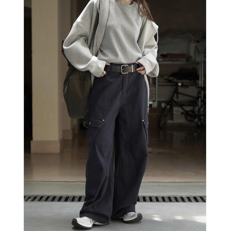 Johnature Fashionable Workwear Large Pockets Casual Pants Autumn Winter Korean-style Vintage Versatile Long Pants