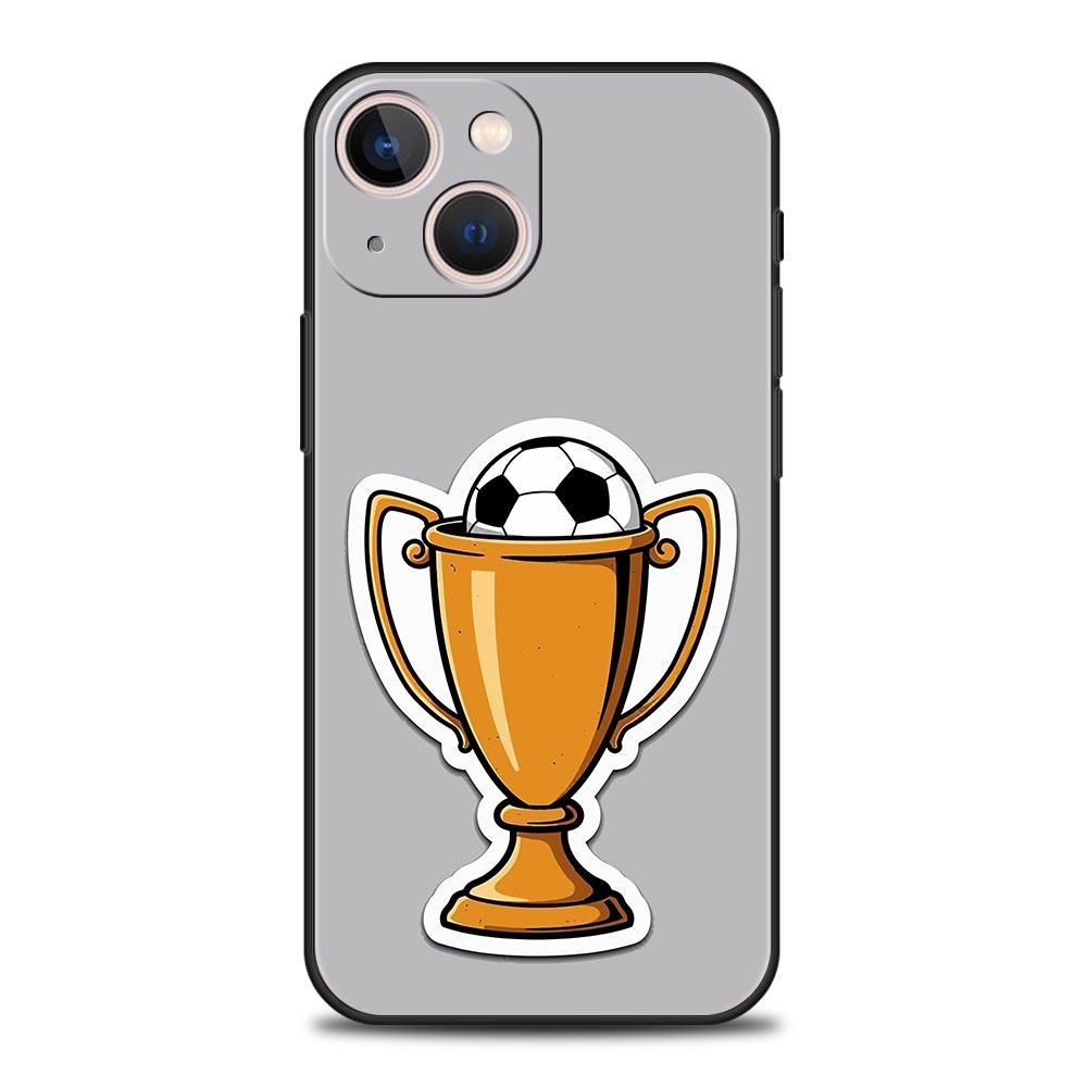 Phone Case For iPhone 17 16e 15 14 13 12 11 Pro Max SE 7 8 Plus Shell iPhone 16 Soft TPU Cover Soccer Heartbeat