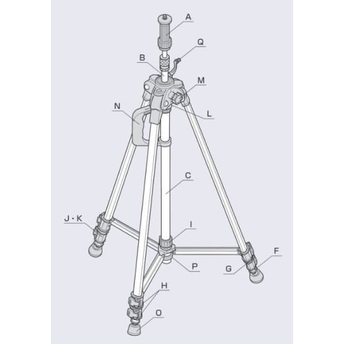 Tajima Elevator Tripod 3000 Light (ELV-303LT) with Carrying Bag