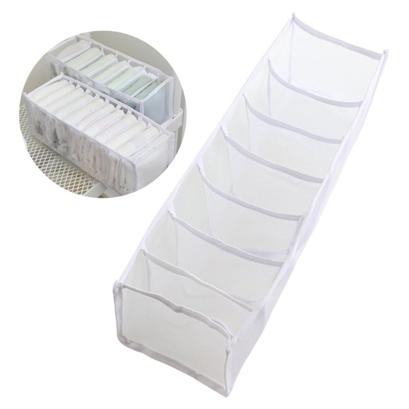 Foldable Sturdy Nylon Wardrobe Closet Divider Set of 2 Grids Clothes Organizers Home Accessory for Jeans and Sock