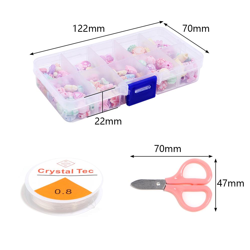 10 grids/Box Ocean Series Beading Kit with Tools Set Mixed Acrylic Plastic Loose Beads for DIY Bracelets Necklaces Handmade Set