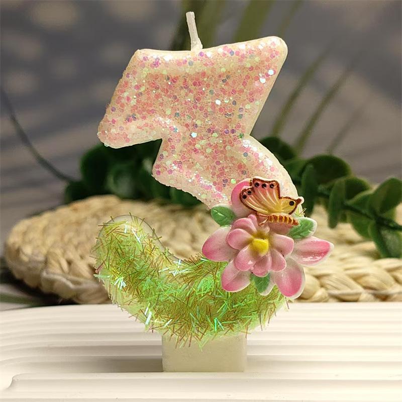 Creative and Exquisite Design Butterfly Flower Digital Candle Birthday Cake DIY Decoration Colorful and Diverse Styles