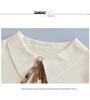 2025 Women's Slim Fit Chiffon Knit Sweater with Peter Pan Collar and Lantern Sleeves