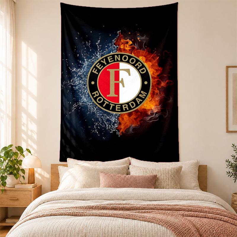 Feyenoord Rotterdam Wandkleed hoge kwaliteit voor het decoreren van woonkamer slaapkamer studentenkamer muren ideaal als slaapkamer muurdecoratie of vakantiegeschenk