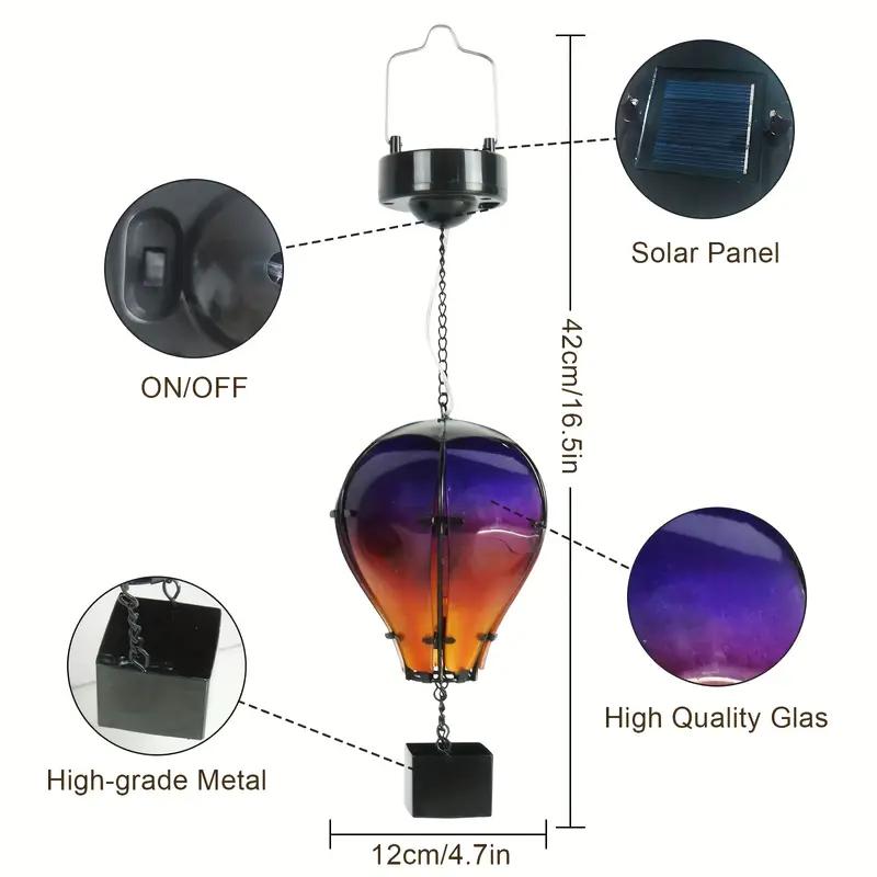 Solar Powered Hot Air Balloon Lantern with Flickering Flame LED Light Outdoor Solar Hot Air Balloon Lights for Yard Patio Decor