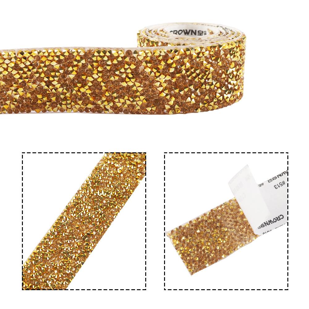 

10mm Resin Rhinestone Ribbon Self Adhesive Diamond Ribbon Crystal Roll Glitter Resin Diamond Belt Bling For DIY Art Craft