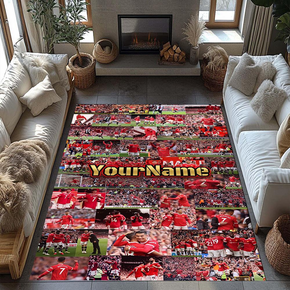 Manchester Personalized Text Carpet Design for Bedrooms Outdoor Game Room Kitchen Antislip Carpet Decorate Offices Best for Christmas