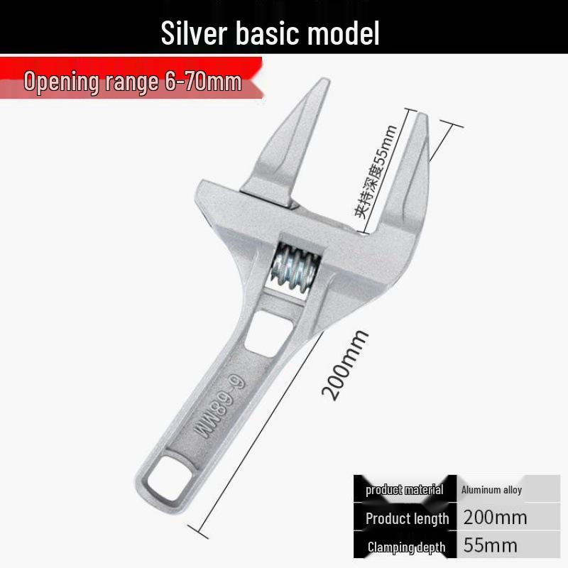 

Multifunctional Short Handle Adjustable Bathroom Wrench for Drain Pipe and Air Conditioner Installation and Repair