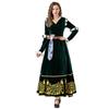 Halloween costume Medieval court style, retro dark green dress Brave legend Merida CO cosplay