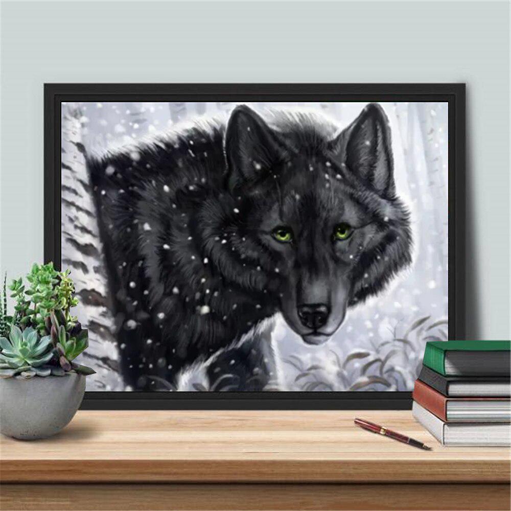 5D Diamond Embroidery Wolf Full Square Winter Diamond Painting Mosaic Animal Decorations For Room