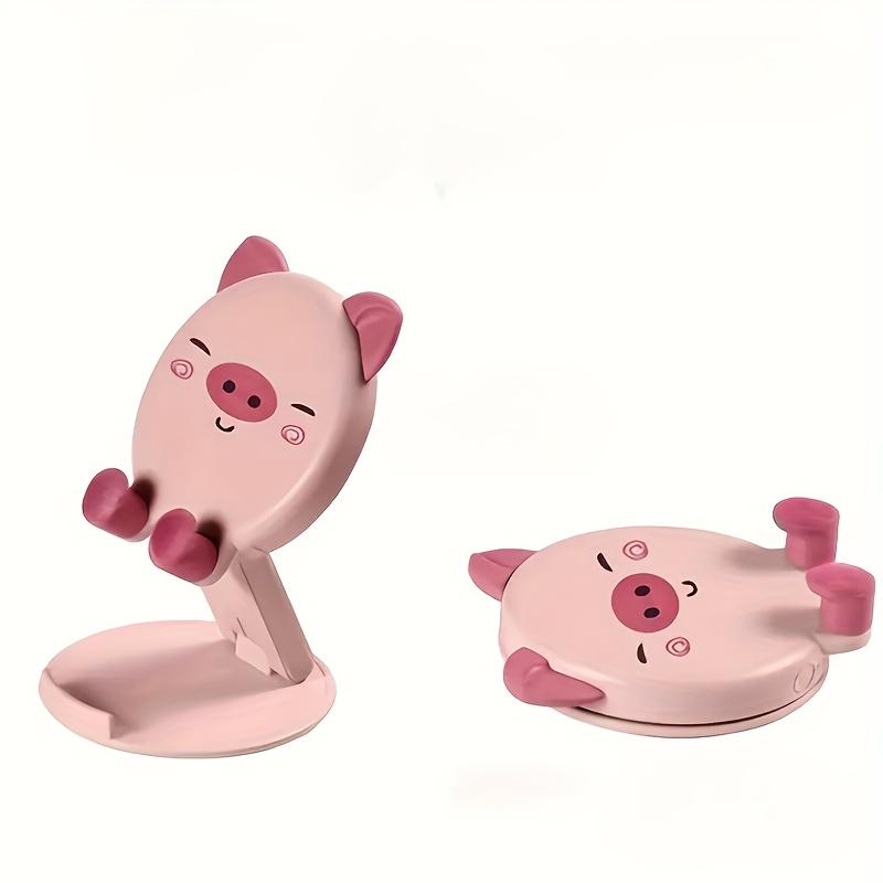 1pc Cute Pig Phone Holder Compatible for all Smartphones - Adjustable Folding Stand, Portable Bank-Shaped Phone Stand for Desk, Bedside, Travel
