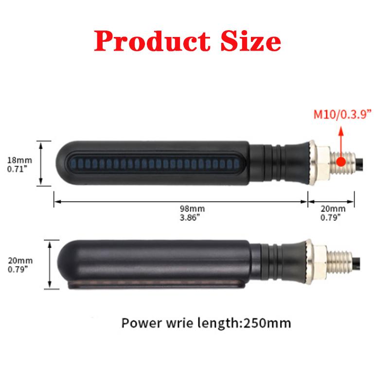 Motorcycle LED Turn Signals Directional Indicators Flashing Rear Tail Brake Flasher Light Stop Signal Lights Motorcycle DRL Lamp