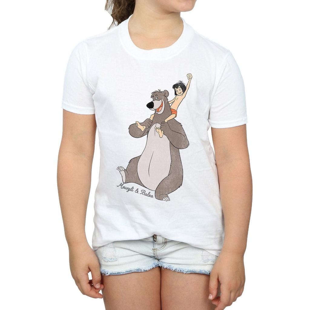 Jungle Book Girls Mowgli och Baloo bomull T-shirt