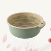 1Pcs Kitchen Plastic Draining Basket Double-Layer Rotatable Multifunctional Vegetable Fruit Washing Storage Basket Nordic Purple
