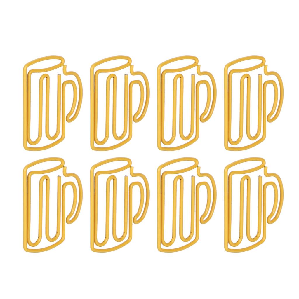 100Pcs Cute Paper Clips Yellow Cup Style Strong Metal Exquisite Color Kids Paper Clips for Home Scho