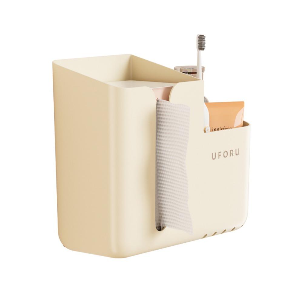 Suction Cup Wall-Mounted Tissue Box Transparent Napkin Storage Box Creative Paper Holder  Bathroom