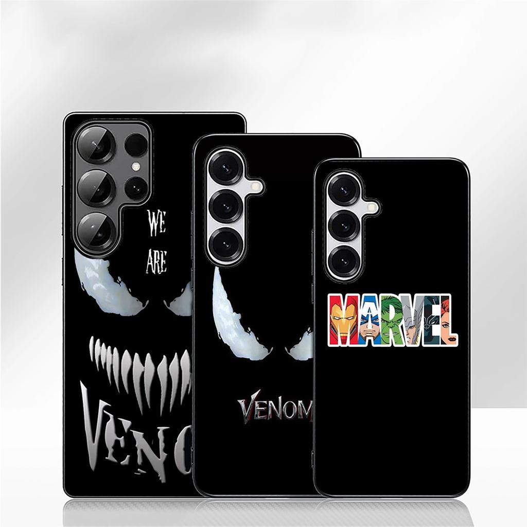 Phone Cover for Samsung Galaxy A55 A54 A25 A36 A17 A26 A35 A33 A34 A14 A37 S8 S9 S20 S21 FE S10 Plus Case Marvel Venom Casing