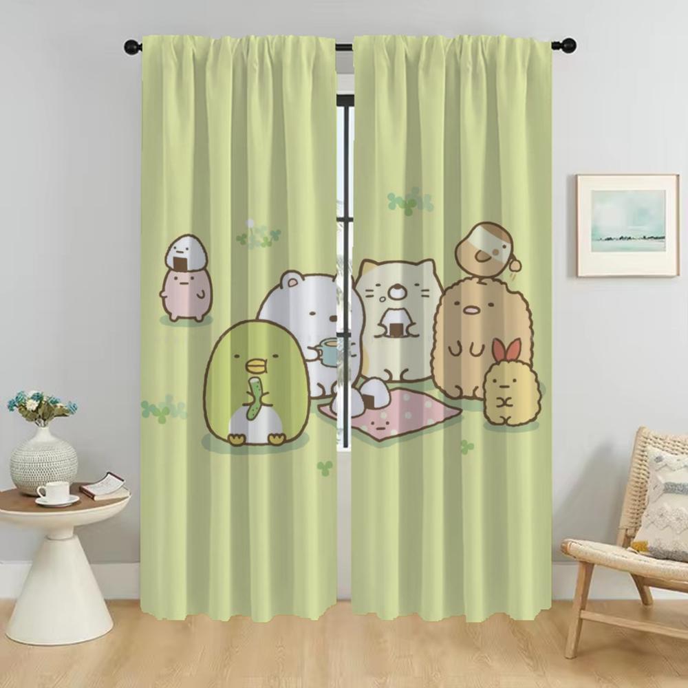 Blackout Curtain for Room 2 Panel Sumikko Gurashi Curtains for Bedroom Partition Shades Home Interior Curtains Living Kitchen