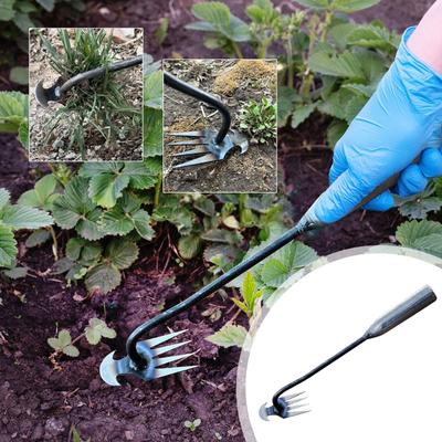 Weeding  Uprooting Weeding Tool, Premium Manganese Steel Forged Puller 4 Teeth Purpose Weeder, High Strength Hand Remover Tool For Garden