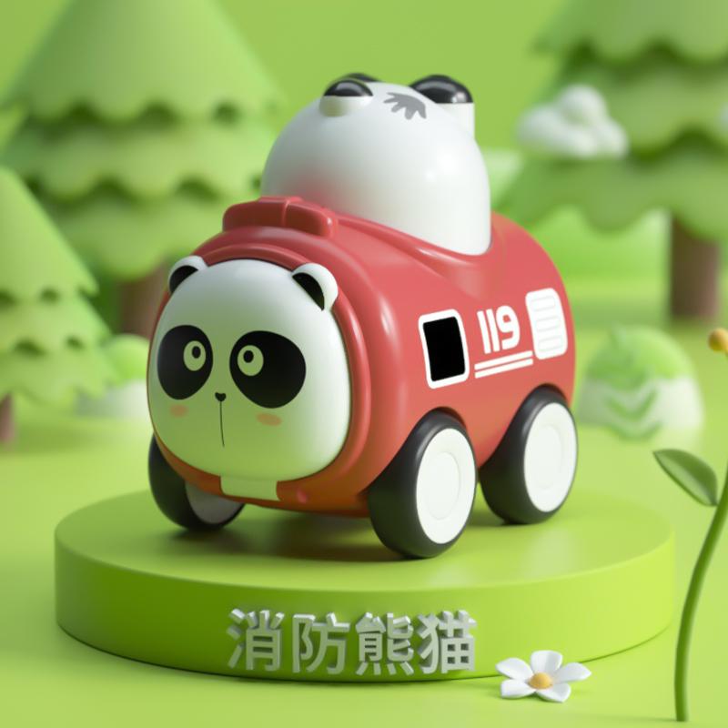 

4 In 1 Panda Bear Pig Tiger Design Educational Baby Present For 3-6 Year Old Young Boys Girls Press & Go Animal Plaything Cars For Kids