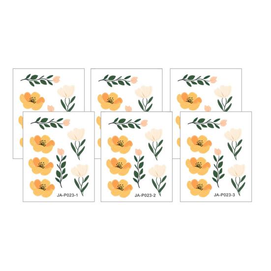 6Pcs Wall Decals Stickers Self-Adhesive Wall Decals Flower Print Wall Removable Waterproof A