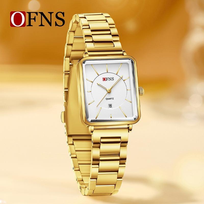 Women's Retro Square Watch Simple Three Needle Waterproof Calendar Display Light Luxury Elegant Quartz Watch