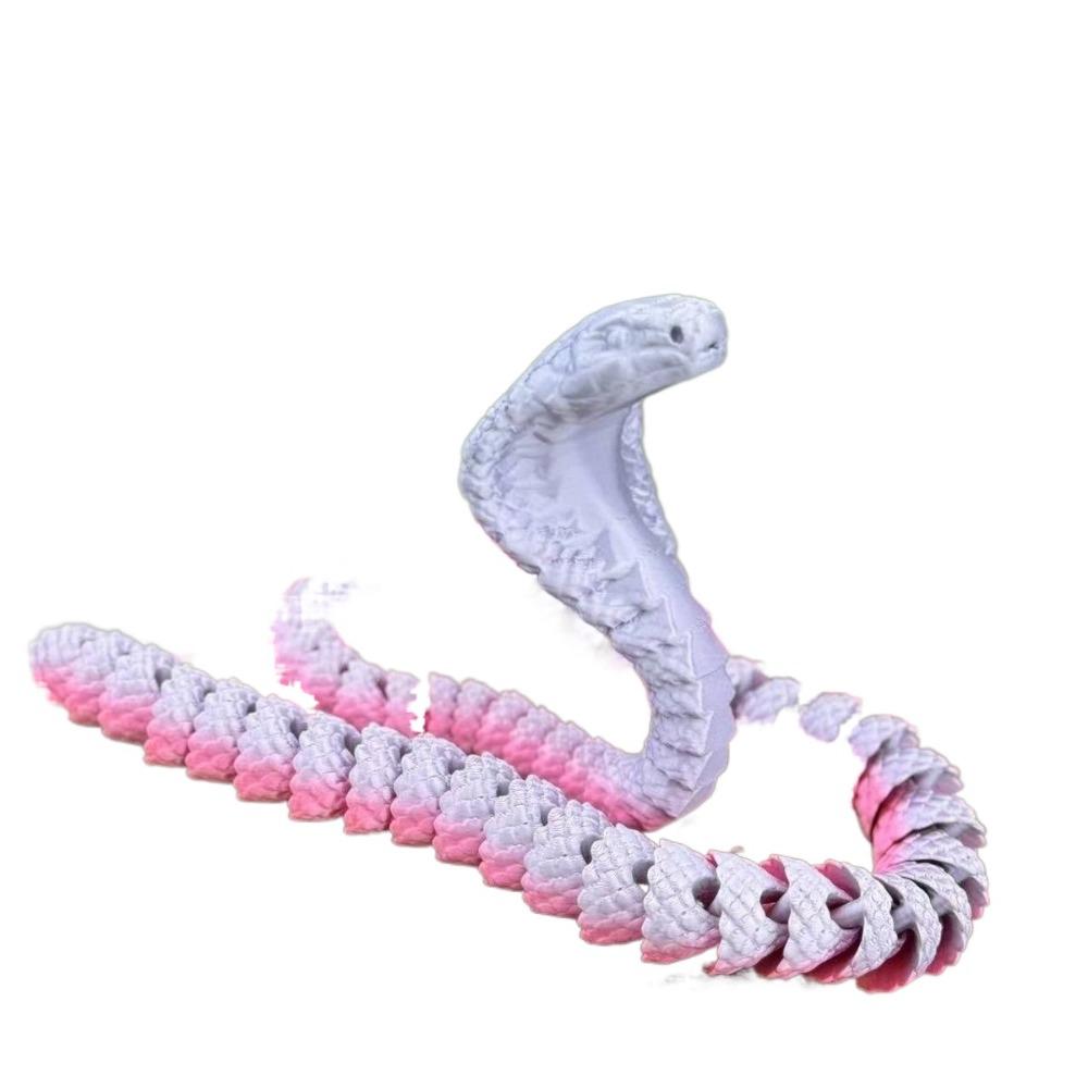 Realistic 3D Printed Snake Multicolor Animal Simulation Model Cobra Ornament  Car Decoration