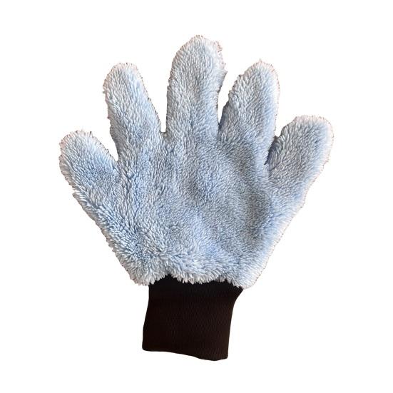 1 Stück beidseitiger dicker Plüsch-Waschhandschuh für das Auto, weicher 5-Finger-kratzfreier Handschuh für die Schaumreinigung, wasserdicht, Handgelenk, Detailpflege