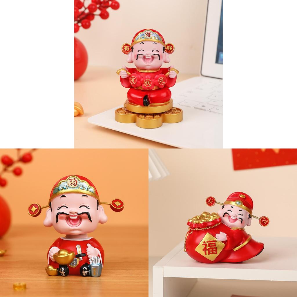 Feng Shui Wealth God Turning Fortune Resin Craft For Housewarming And Business Success