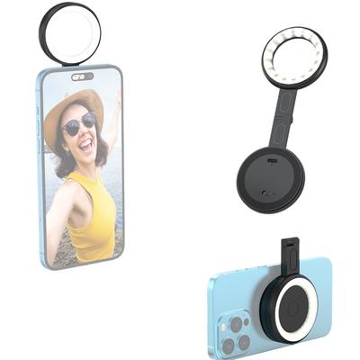 Magnetisches LED-Fülllicht für Telefon-Selfie-Licht, LED-Videolicht, 2500 K-9000 K, dimmbar, eingebaut