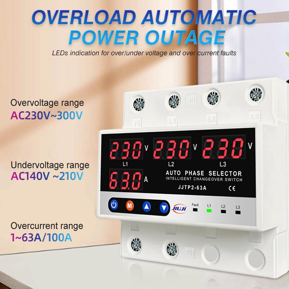 Multifuncțional bazat pe microcontroler 3P Protector Digital Tensiune Afișare curent reglabil