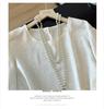 Women's Chinese Style Jacquard Embroidery Satin Shirt - Loose Fit, Round Neck