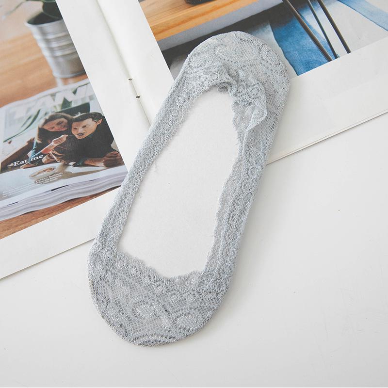 

Женские нескользящие кружевные носки-лодочки - Невидимые, дышащие, низкие силиконовые носки для лета One Size