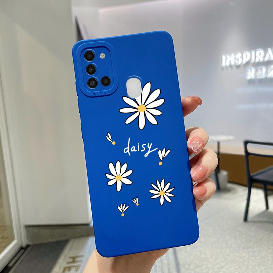 For Samsung Galaxy A21s Case Purple Lavender Flower Camera Protector Soft Phone Cover For Samsung A21s 6.5" SM-A217F A 21 s Case