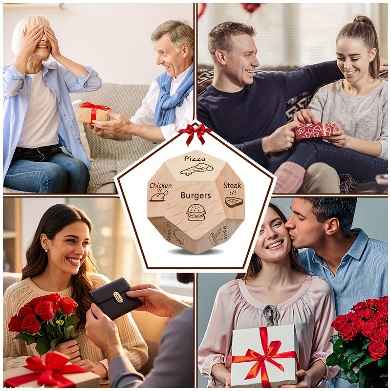 1 Pack Holzwürfel Valentinstagsgeschenk, Paar Date Night Würfelgeschenk, Liebesspiel, Romantischer Spieleabend, Design im Landhausstil