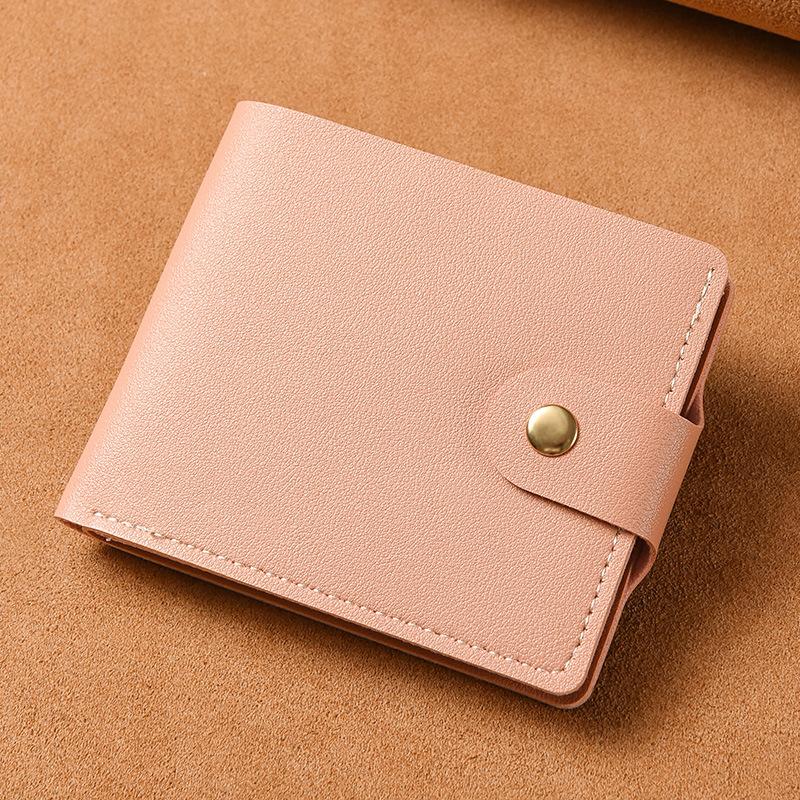Wallet Women's Short Multifunctional Simple Thin Buckle Folding Wallet Men's Mini Small Change Bag Silver Bag Ticket Clip