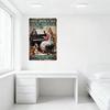 Vintage Metal Sign 'Once Upon A Time' Whimsical Girl Playing Piano with Cats Dogs Fairy Decor Retro Rusty Edge Wall Art for Home
