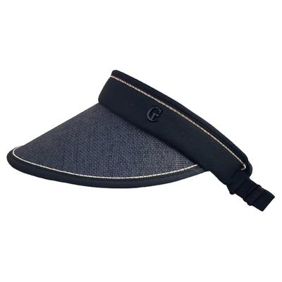 Sun Long Brim CA554 [White Fang] Visor, Visor, Plain, Hat, Foldable, Lightweight, Running, Cap, Women's (Black)