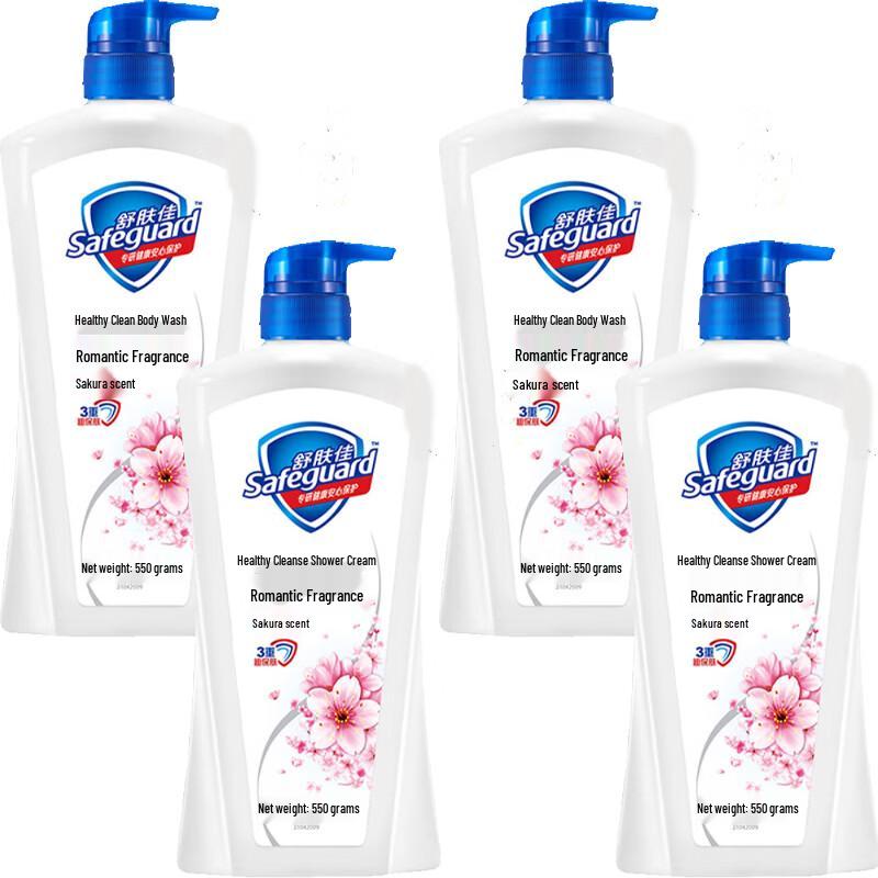 Safeguard Healthy Purifying Cherry Blossom Body Wash, 4 x 550g