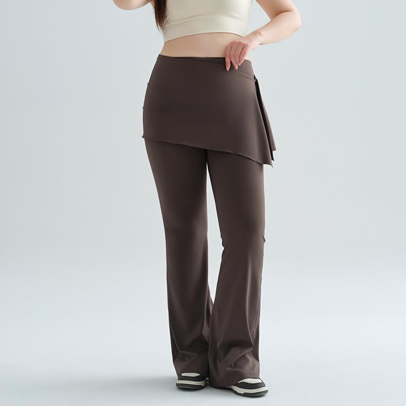 Women's High Waist Yoga Skirt Pants - Hip-Lifting Flare Trousers for Pilates & Fitness (Plus Size Available)