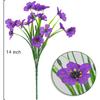Outdoor Artificial Flowers 21 UV Resistant Bundles Fake Flower Plastic Plants Faux Silk Flowers Porch Hanging Garden Porch Window Box Decorating