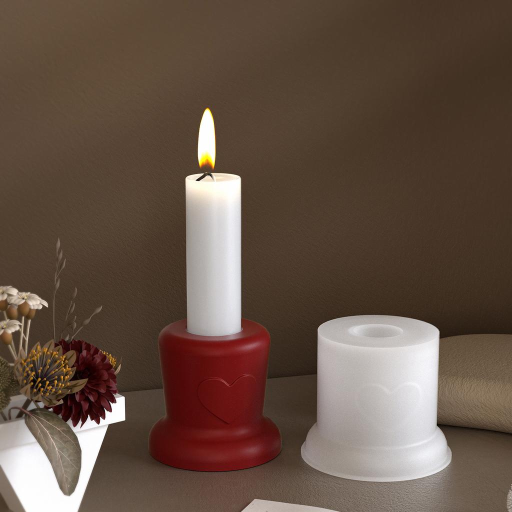 Unique Candle Holder Molds Crafting Molds Round Shape Candle Base Moulds Silicone Texture for Crafting Candlesticks